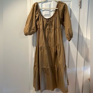Tan Poplin Dress